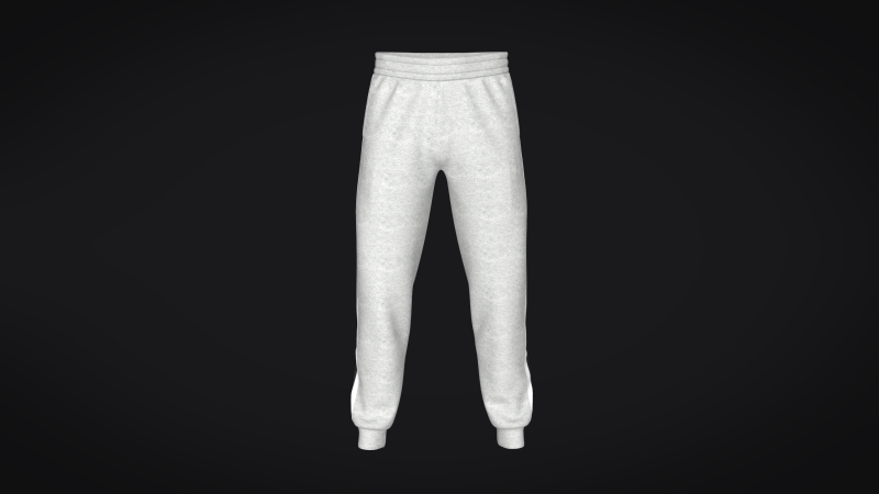 Men Sweatpant - Gray Melange 3D Модель .c4d .max .obj .3ds .fbx .stl .blend 