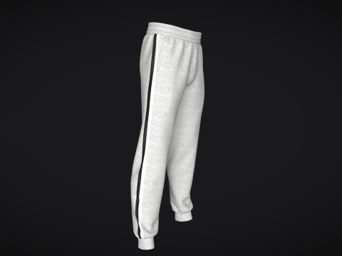 Men Sweatpant - Gray Melange 3D Модель