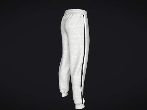 Men Sweatpant - Gray Melange 3D Модель