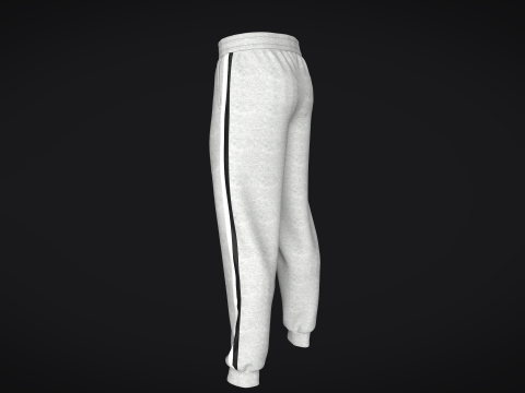 Men Sweatpant - Gray Melange 3D Модель
