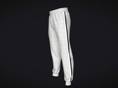 Men Sweatpant - Gray Melange 3D Модель