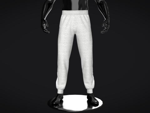 Men Sweatpant - Gray Melange 3D Модель