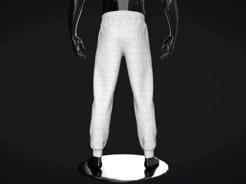Men Sweatpant - Gray Melange 3D Модель