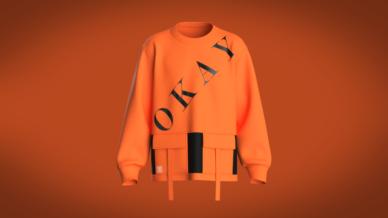 Men Sweatshirt - Okay Modelo 3D .c4d .max .obj .3ds .fbx .stl .blend 