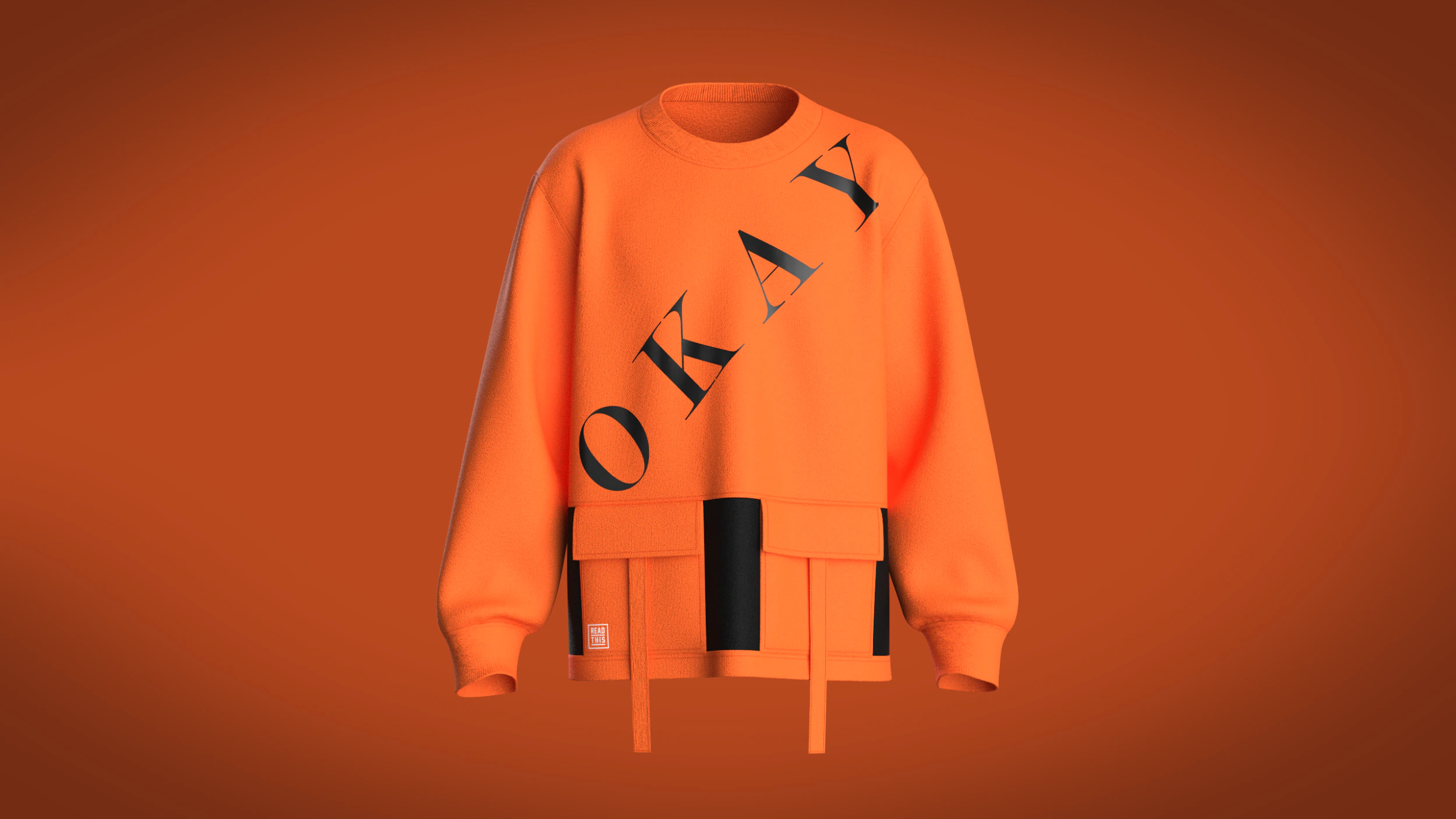 Men Sweatshirt - Okay 3D Model .c4d .max .obj .3ds .fbx .stl .blend