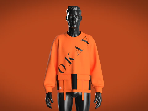 Men Sweatshirt - Okay 3D Model