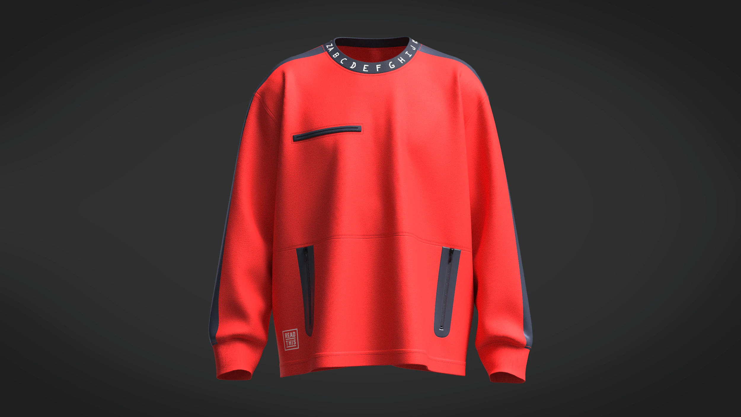 Men Sweatshirt - Red And Blue 3D Model .c4d .max .obj .3ds .fbx .stl .blend 