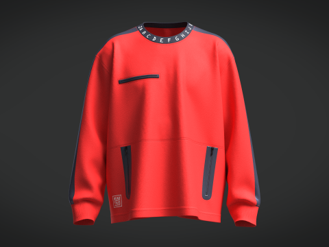 Men Sweatshirt - Red And Blue 3D Model