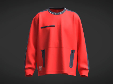 Bluza męska - czerwona i niebieska Model 3D