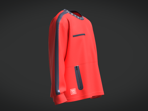 Men Sweatshirt - Red And Blue Modelo 3D