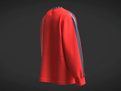 Men Sweatshirt - Red And Blue 3D Model