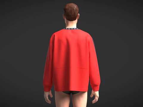Men Sweatshirt - Red And Blue 3D Model