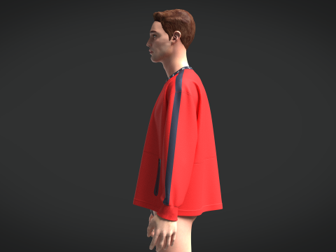 Men Sweatshirt - Red And Blue Modelo 3D