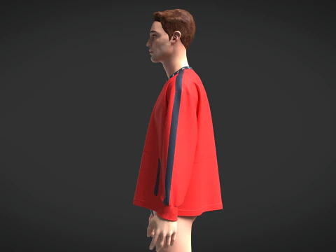Men Sweatshirt - Red And Blue 3D Model