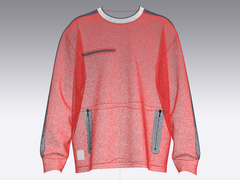 Men Sweatshirt - Red And Blue Modelo 3D
