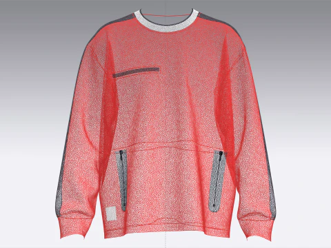 Men Sweatshirt - Red And Blue 3D Model
