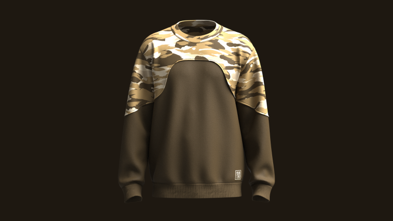 Men Sweatshirt With Camo 3D Model .c4d .max .obj .3ds .fbx .stl .blend 