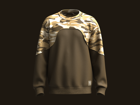Men Sweatshirt With Camo 3D Model