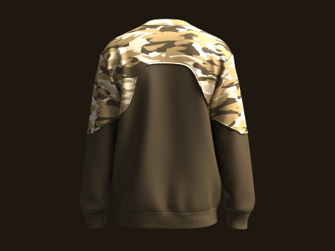 Men Sweatshirt With Camo 3D Model