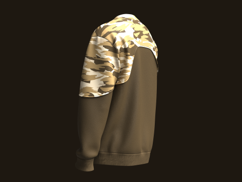 Men Sweatshirt With Camo 3D Model
