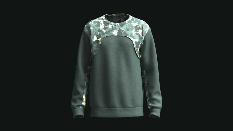Men Sweatshirt With Camo Print Model 3D .c4d .max .obj .3ds .fbx .stl .blend 