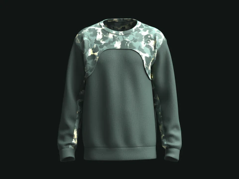 Męska bluza z nadrukiem moro Model 3D