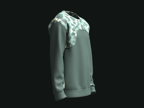 Men Sweatshirt With Camo Print Model 3D