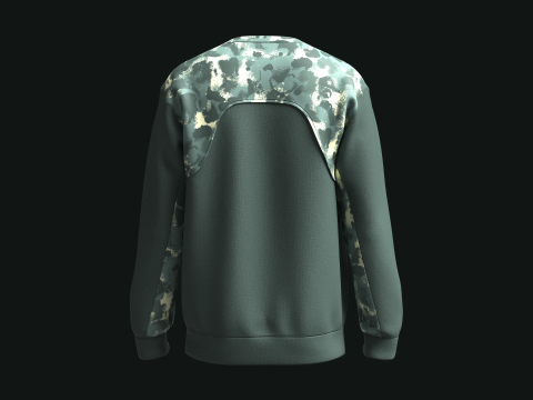 Men Sweatshirt With Camo Print Model 3D