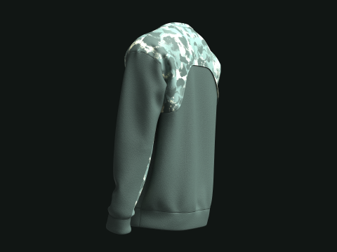 Men Sweatshirt With Camo Print Model 3D