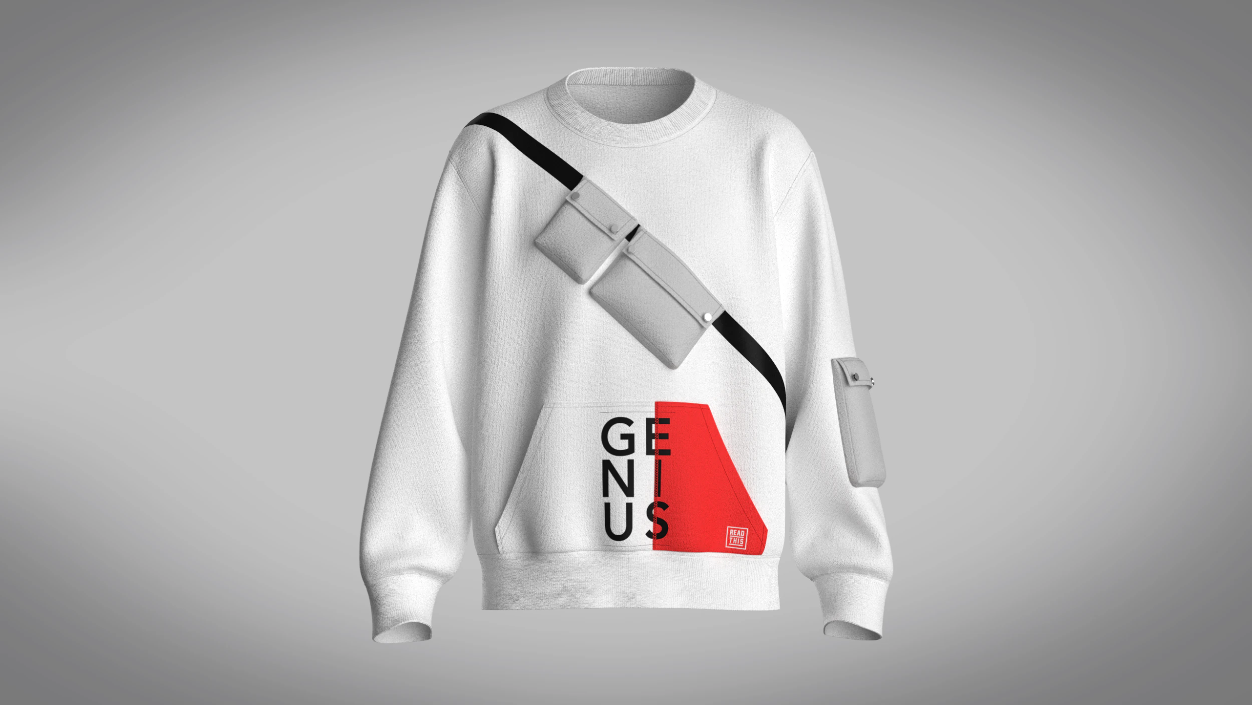 Men Sweatshirt With Pocket 3D Model .c4d .max .obj .3ds .fbx .stl .blend