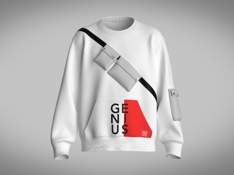 Men Sweatshirt With Pocket Modelo 3D