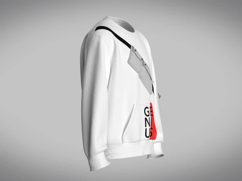 Men Sweatshirt With Pocket 3D Model