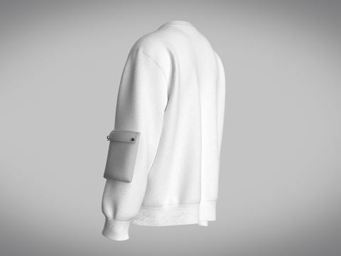 Men Sweatshirt With Pocket 3D Model