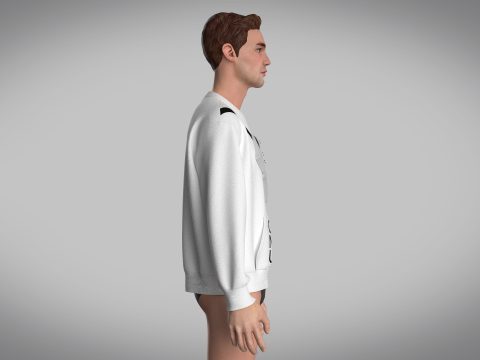 Men Sweatshirt With Pocket 3D Model