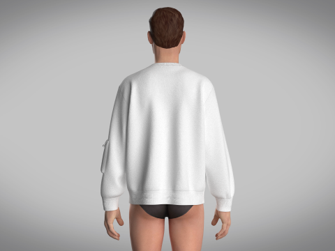 Men Sweatshirt With Pocket 3D Model