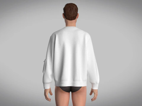 Men Sweatshirt With Pocket 3D Model