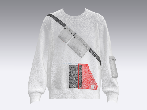 Men Sweatshirt With Pocket 3D Model