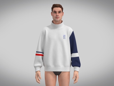 Men Sweatshirts - High Neck 3D Model