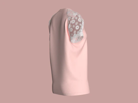 Ladies Raglan Tops 3D Model