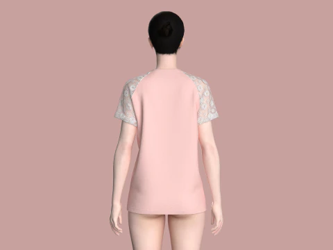 Ladies Raglan Tops 3D Model