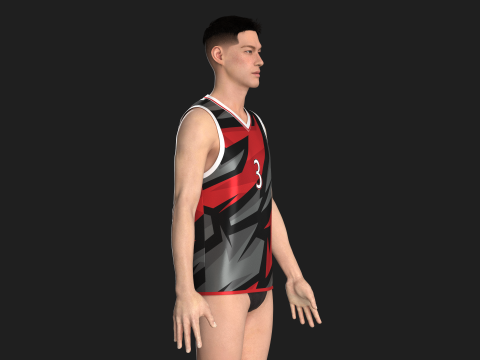 Basketball Jersey Player 03 3D Model