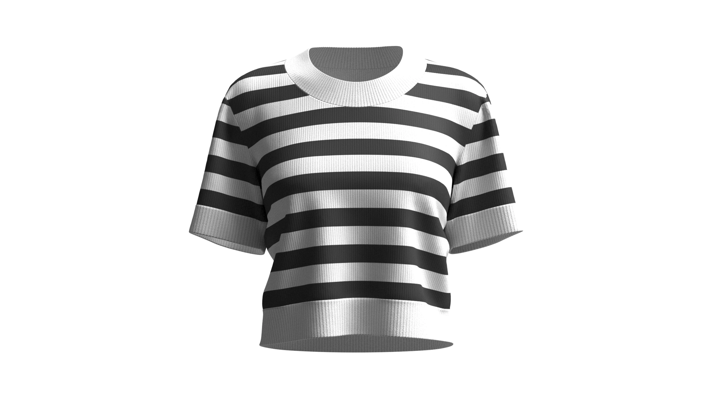 Girls Cropped Striped Sweater 3D Model .c4d .max .obj .3ds .fbx .stl .blend 
