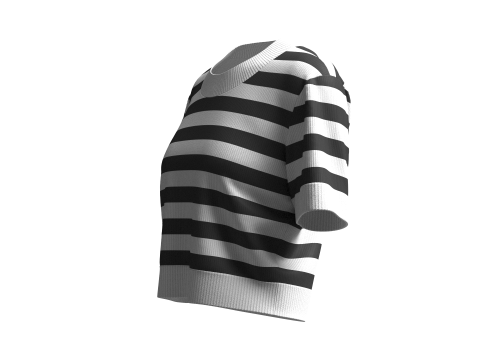 Girls Cropped Striped Sweater Modèle 3D