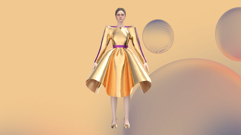 Metal Power Dress Model 3D .c4d .max .obj .3ds .fbx .stl .blend 