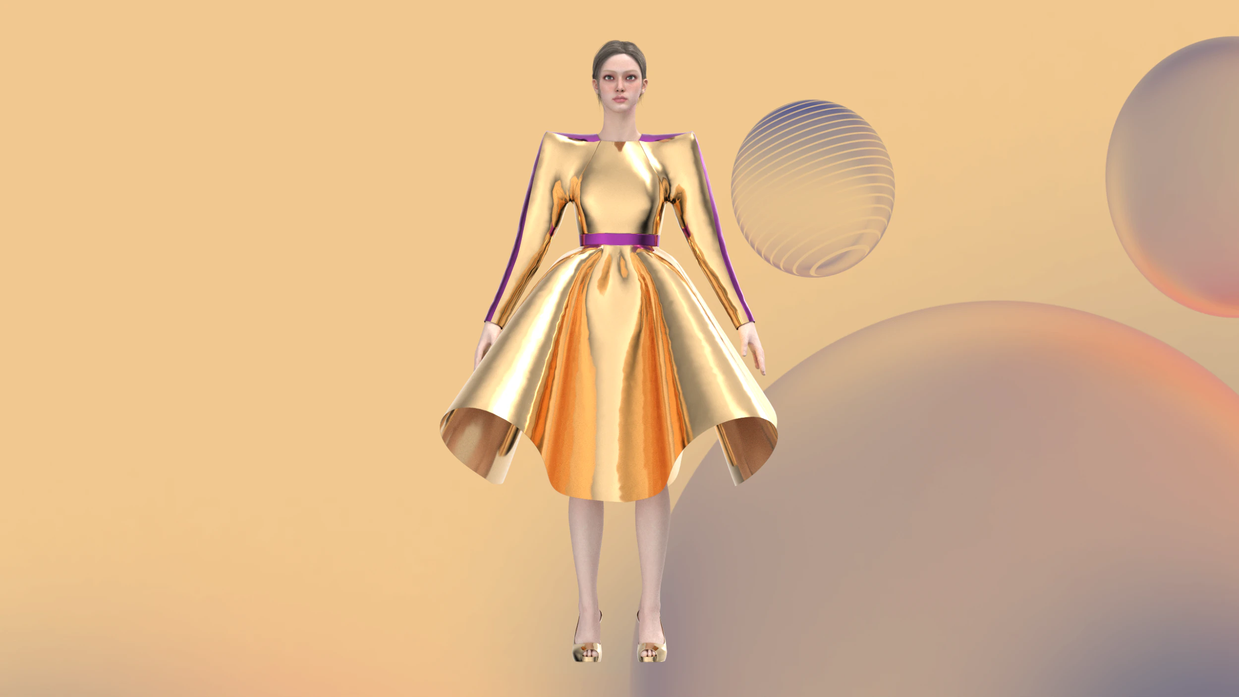 Metal Power Dress 3D Model .c4d .max .obj .3ds .fbx .stl .blend