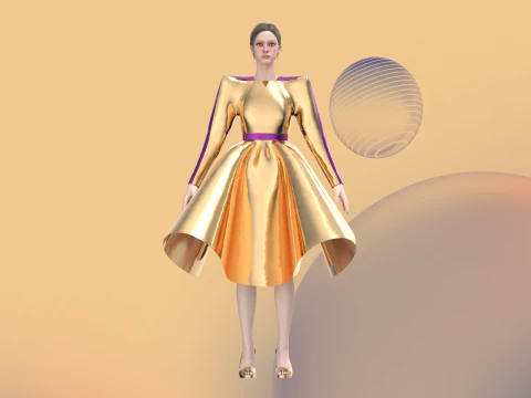 Металлическое Силовое Платье 3D Модель