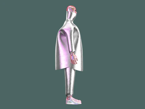 Men Metal Dress In Low Poly 3D Model