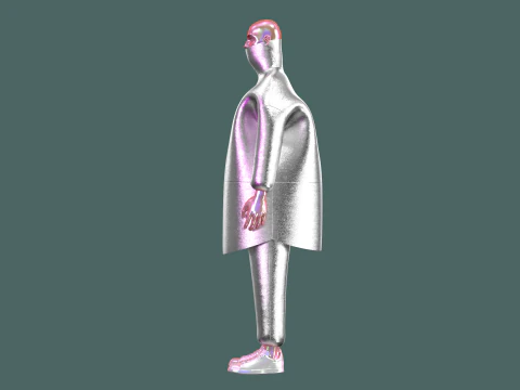 Men Metal Dress In Low Poly 3D Model