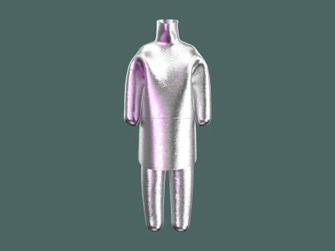 Men Metal Dress In Low Poly 3D Model