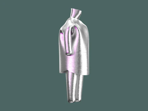 Men Metal Dress In Low Poly 3D Model